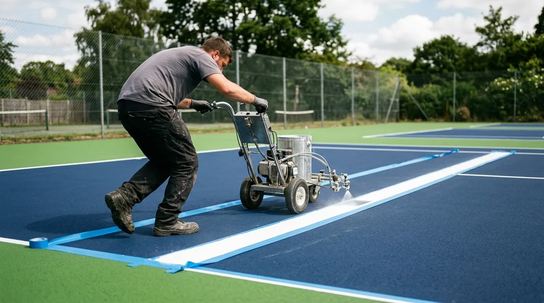 Lines laid out to specification, taped and painted — Peoria, IL